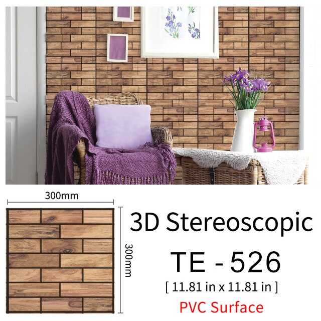 10Pcs 3D Peel and Stick Wall Tiles(30x30cm)