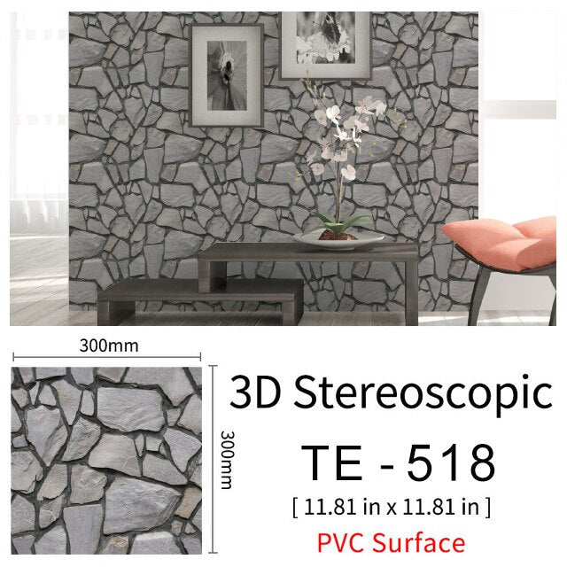 10Pcs 3D Peel and Stick Wall Tiles(30x30cm)