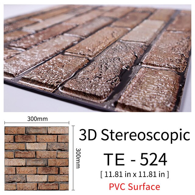 10Pcs 3D Peel and Stick Wall Tiles(30x30cm)