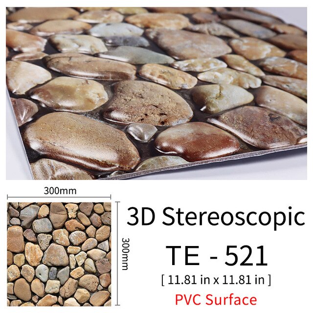 10Pcs 3D Peel and Stick Wall Tiles(30x30cm)