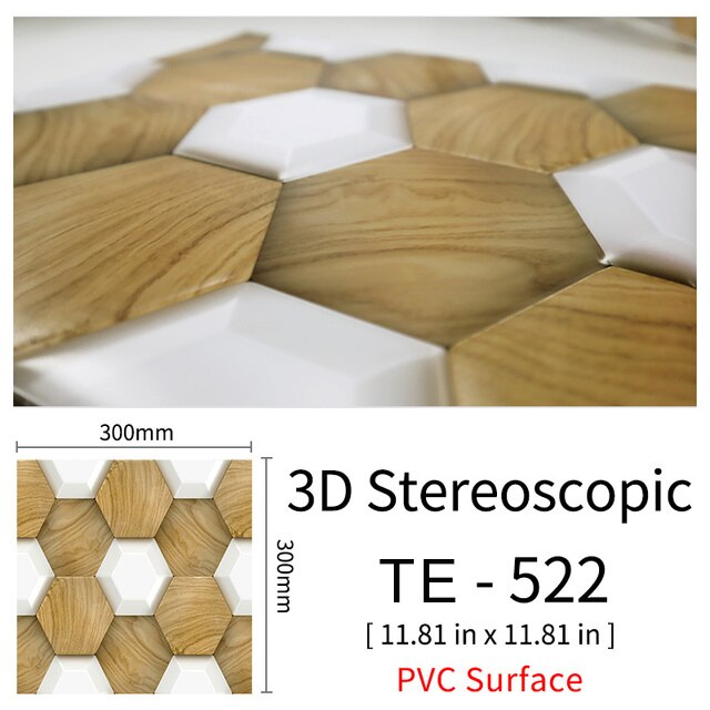 10Pcs 3D Peel and Stick Wall Tiles(30x30cm)