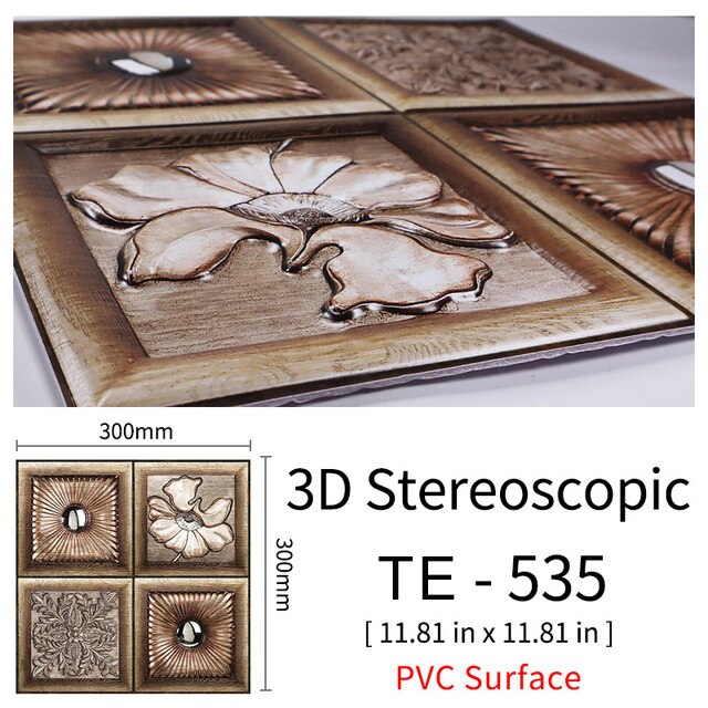 10Pcs 3D Peel and Stick Wall Tiles(30x30cm)