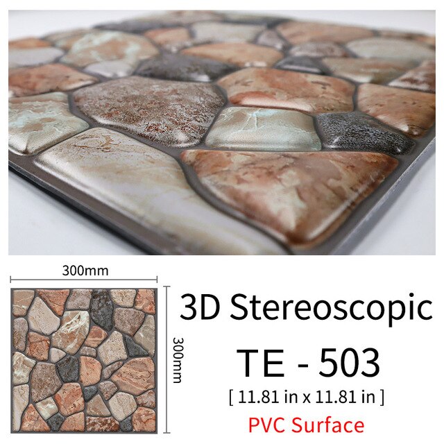 10Pcs 3D Peel and Stick Wall Tiles(30x30cm)