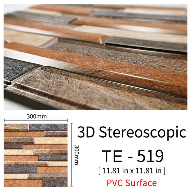 10Pcs 3D Peel and Stick Wall Tiles(30x30cm)