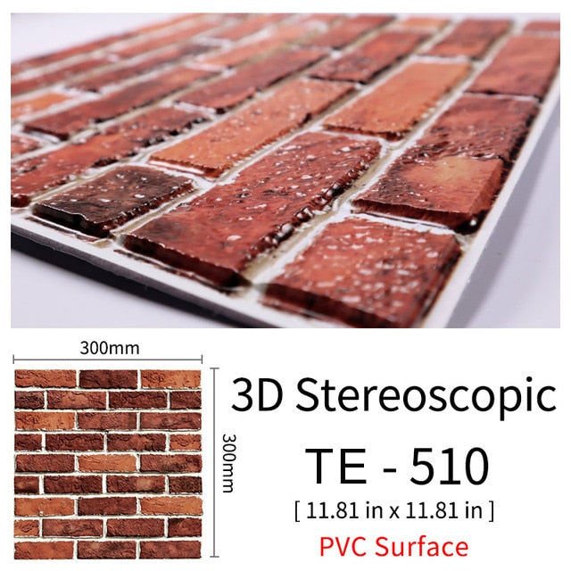 10Pcs 3D Peel and Stick Wall Tiles(30x30cm)