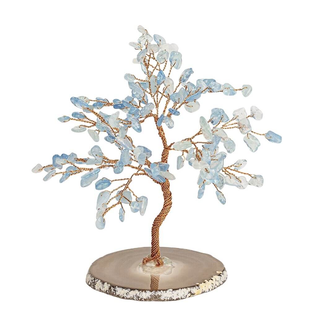 Relaxing Lullaby Feng Shui Aquamarine Stone Tree